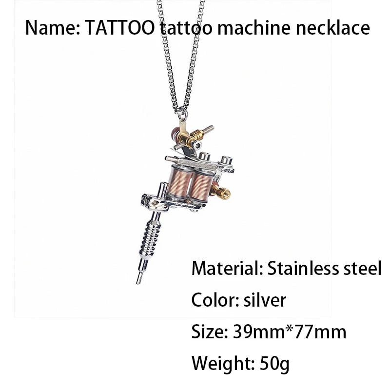 
                  
                    TATTOO Machine Pendant Necklace Stainless Steel
                  
                