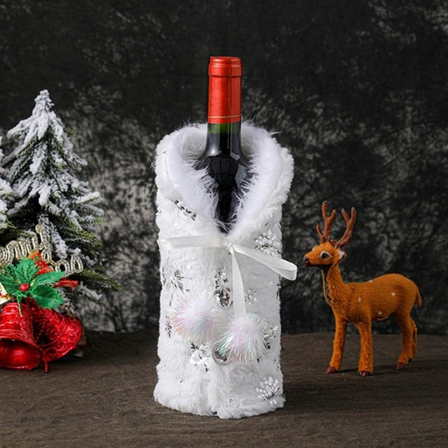 
                  
                    1pc Christmas Wine Champagne Bottle Cover Bag Plush Fabrics Holiday Christmas Decor For Home
                  
                