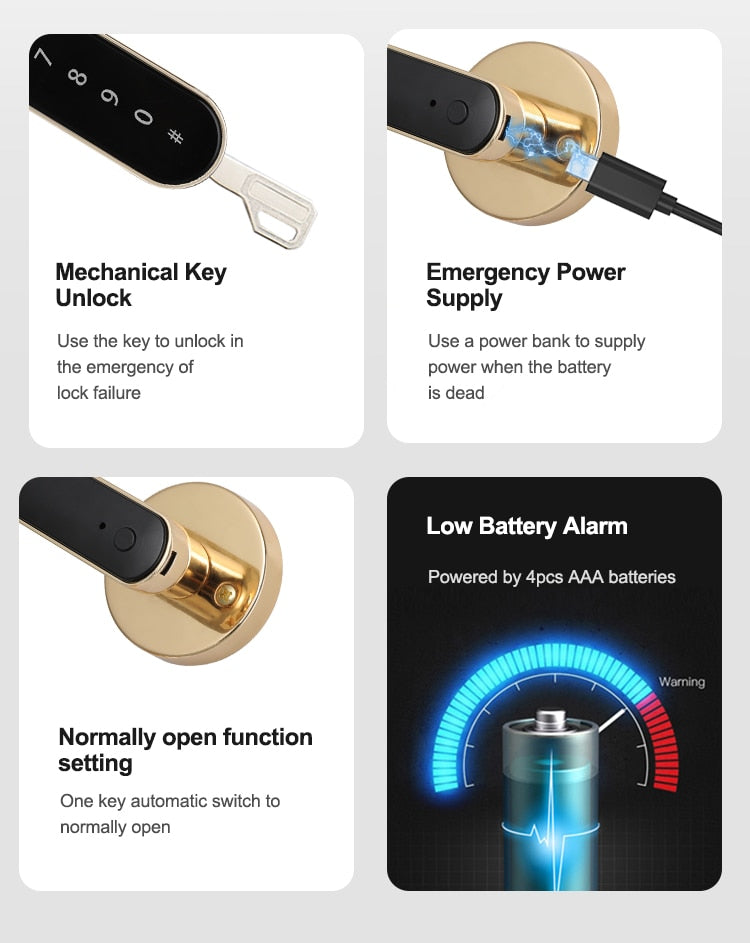 
                  
                    Biometric Smart Lock Fingerprint Password Electric Digital Lock Tuya App Keyless Security Door Lock
                  
                