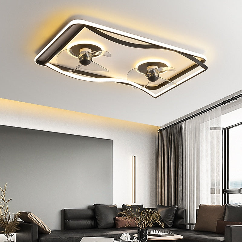 LED Ceiling Fans with Light Remote Control Lighting