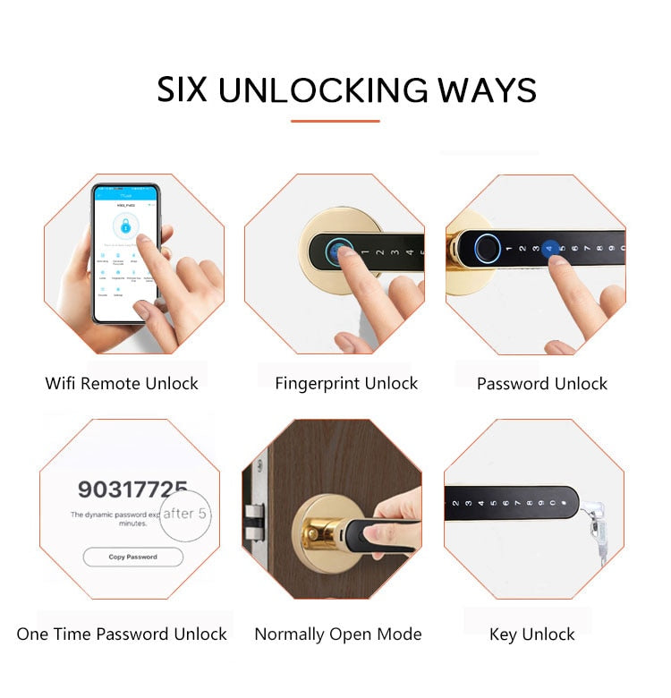 
                  
                    Biometric Smart Lock Fingerprint Password Electric Digital Lock Tuya App Keyless Security Door Lock
                  
                