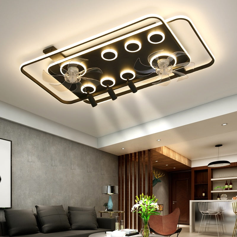 LED Ceiling Fan Light with Remote Control Fixture