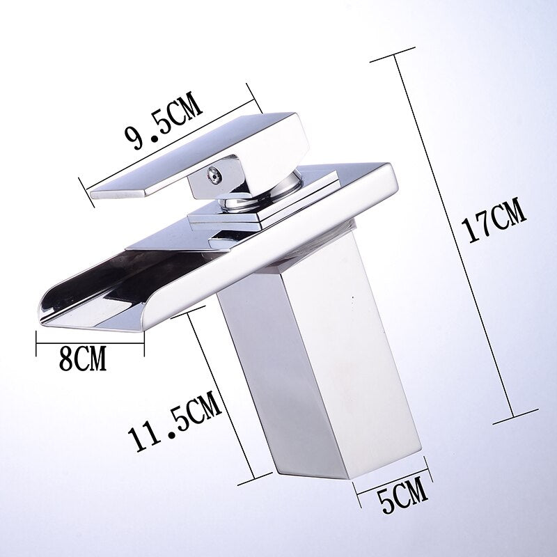 
                  
                    ROVADE LED Basin Faucet Waterfall Bathroom Sink Cold and Hot Mixer
                  
                