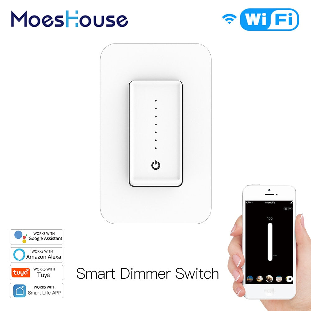 
                  
                    US WiFi Smart Light Dimmer Switch Tuya APP Compatible with Alexa and Google Home for Voice Control
                  
                