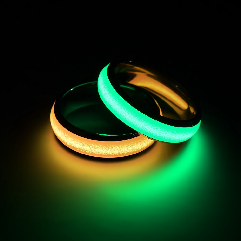 Stainless Steel Luminous Rings Glow in the Dark