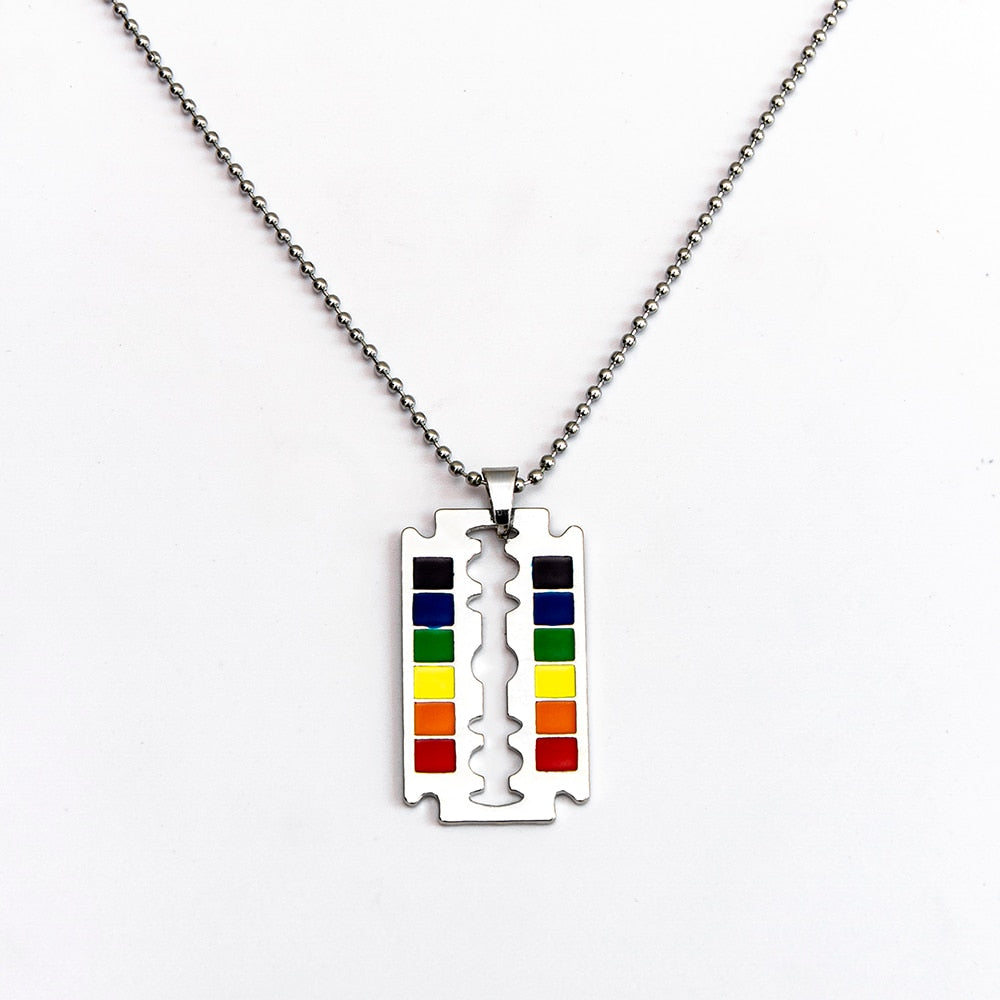 
                  
                    Rainbow Razor Design Pendant Necklace LGBT Necklaces
                  
                