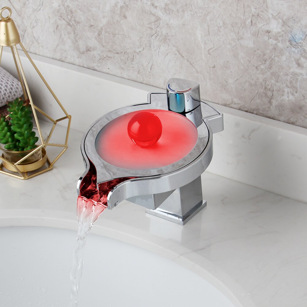 
                  
                    Monite LED Changing Basin Faucet Water Mixer Tap Chrome Brass Waterfall Bathroom Basin Sink Faucet Night Pearl Control Handle
                  
                