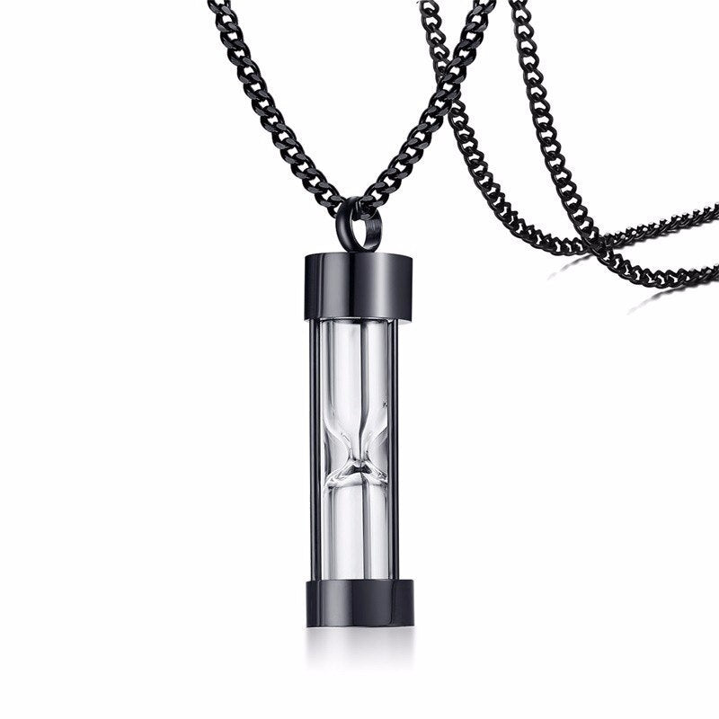 
                  
                    Funnel Openable Glass Vial Necklace Stainless Steel Urn Hourglass Memorial Ash Keepsake Pendants
                  
                