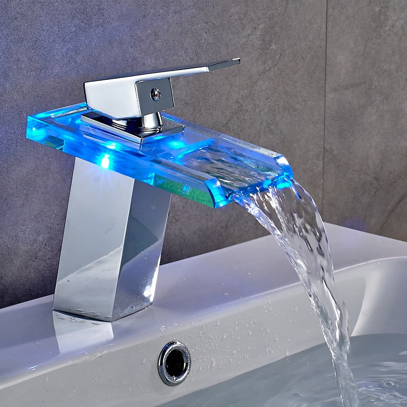 
                  
                    ROVOGO LED Bathroom Faucet Waterfall Brass Basin Faucet Cold Hot Mixer Tap Deck Mounted Sink Mixer
                  
                