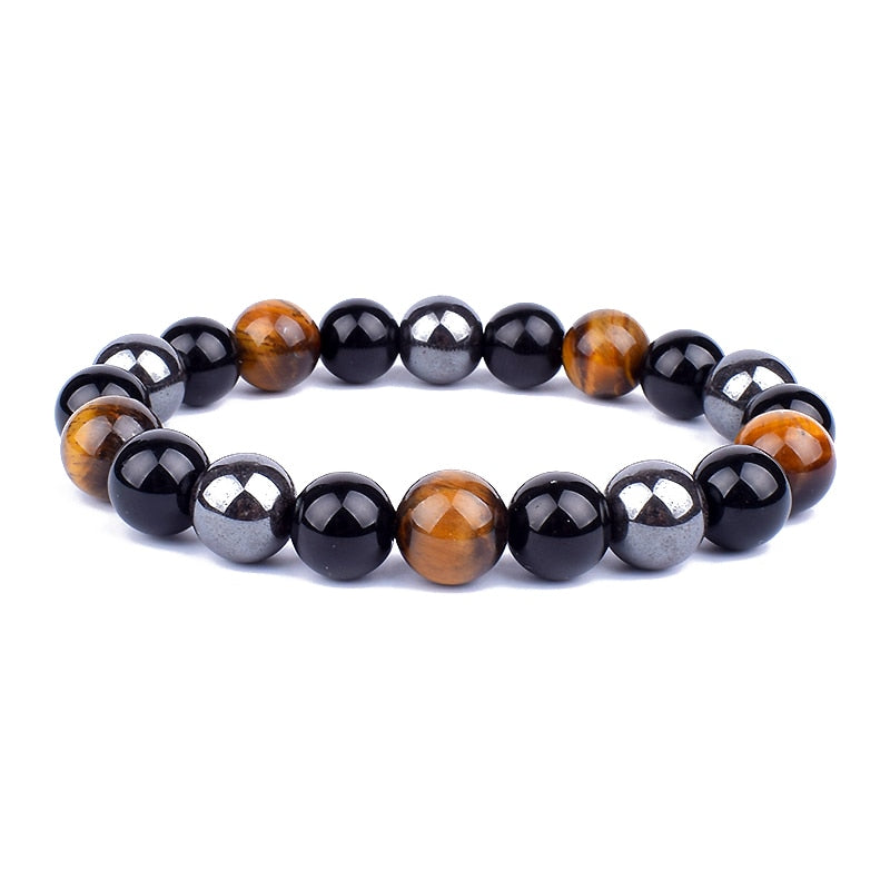 
                  
                    Natural Black Obsidian Hematite Tiger Eye Beads Bracelets Magnetic Health Protection
                  
                