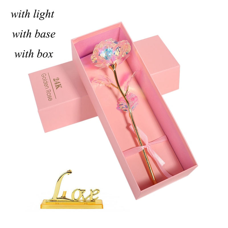 
                  
                    24K Foil Plated Rose Gold Rose Forever Love Multicolor Lighting Rose Flower
                  
                