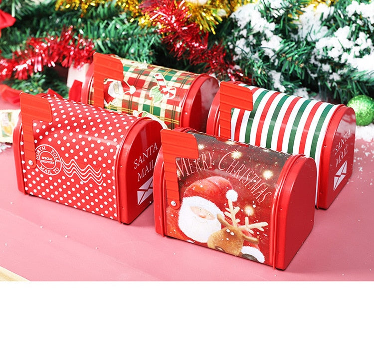 Christmas Mailbox Tin Box