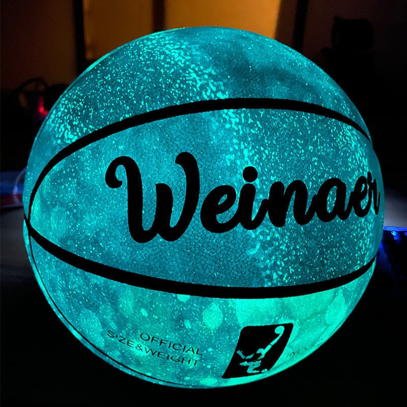 Glow In The Dark Basketball Hygroscopic Streetball Light Up Basketball Ball for Night Game