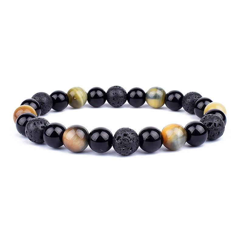 
                  
                    Natural Black Obsidian Hematite Tiger Eye Beads Bracelets Magnetic Health Protection
                  
                