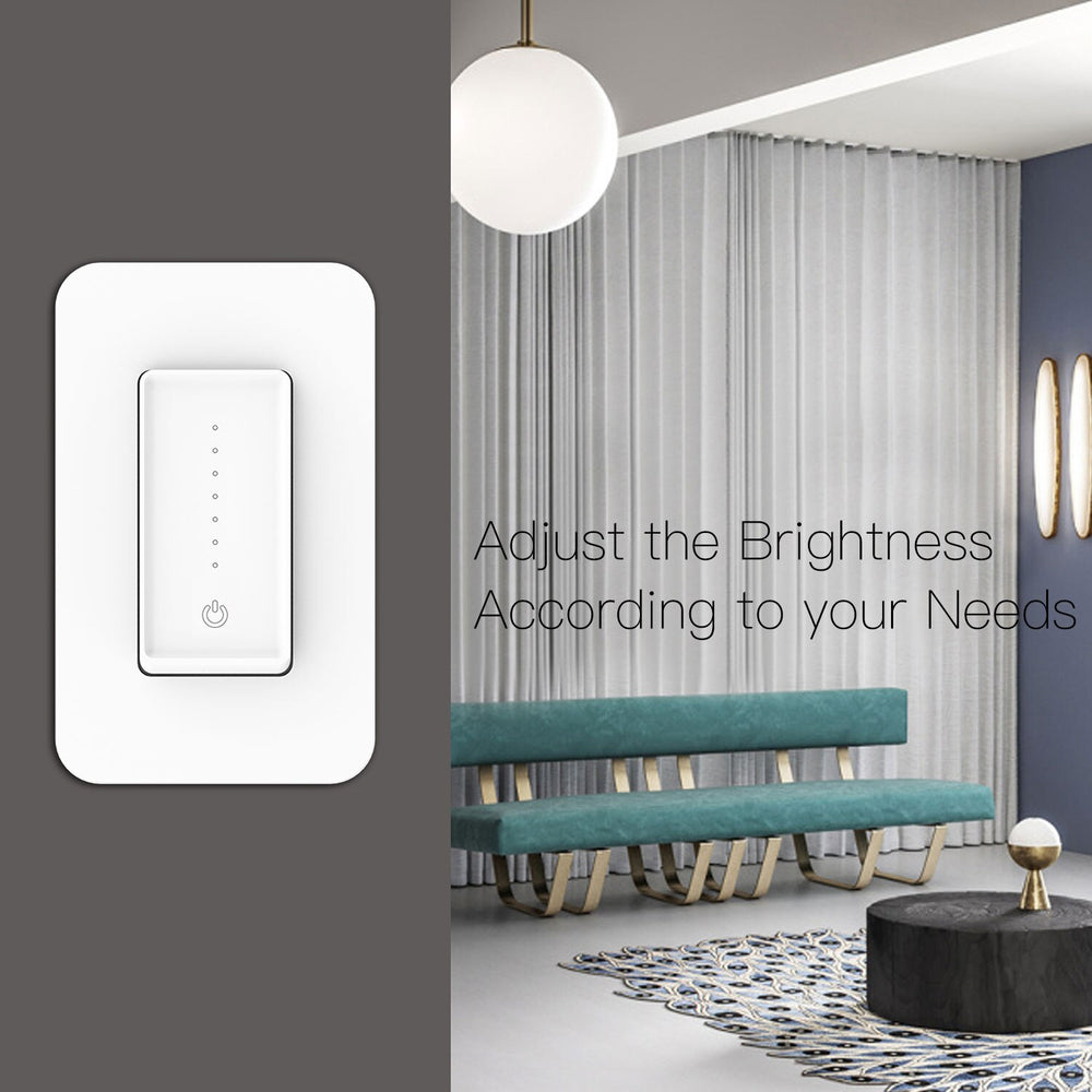 US WiFi Smart Light Dimmer Switch Tuya APP Compatible with Alexa and Google Home for Voice Control