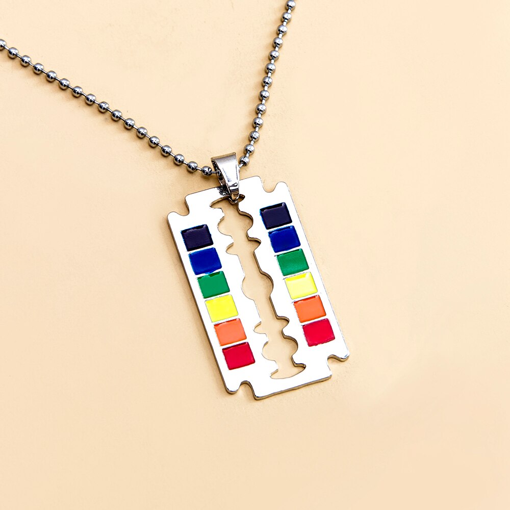 
                  
                    Rainbow Razor Design Pendant Necklace LGBT Necklaces
                  
                