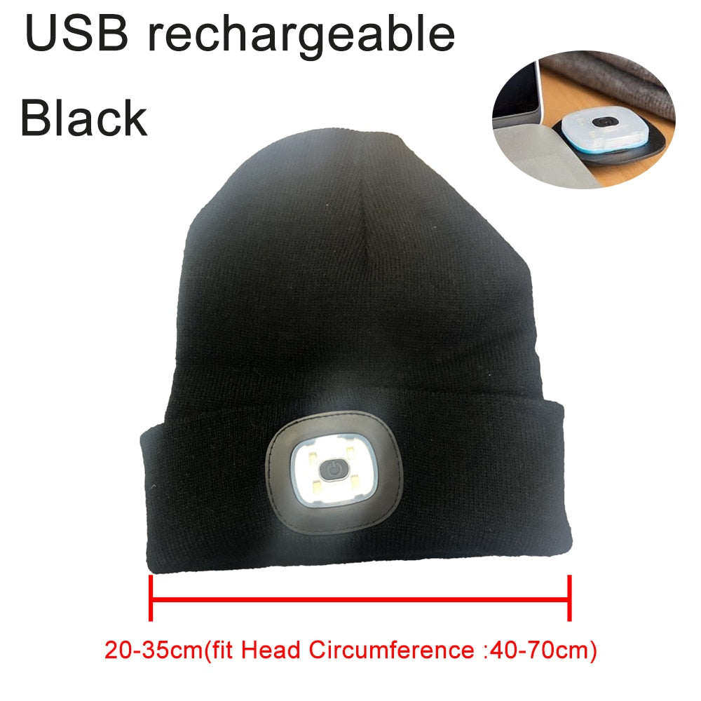 
                  
                    Beanie Hat LED Light USB Rechargeable Battery Knitted Warm Hat
                  
                