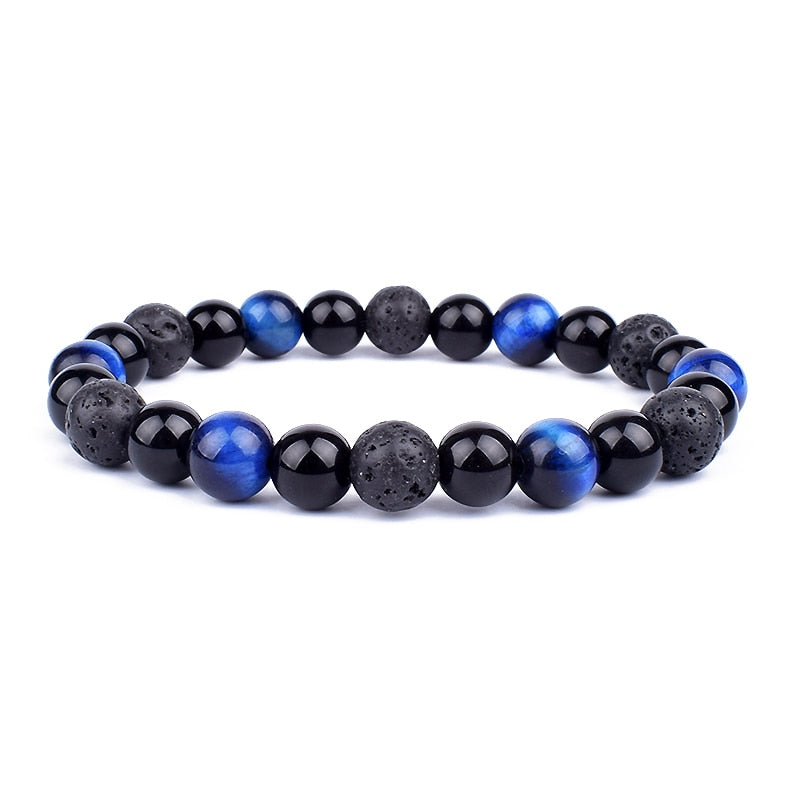 
                  
                    Natural Black Obsidian Hematite Tiger Eye Beads Bracelets Magnetic Health Protection
                  
                