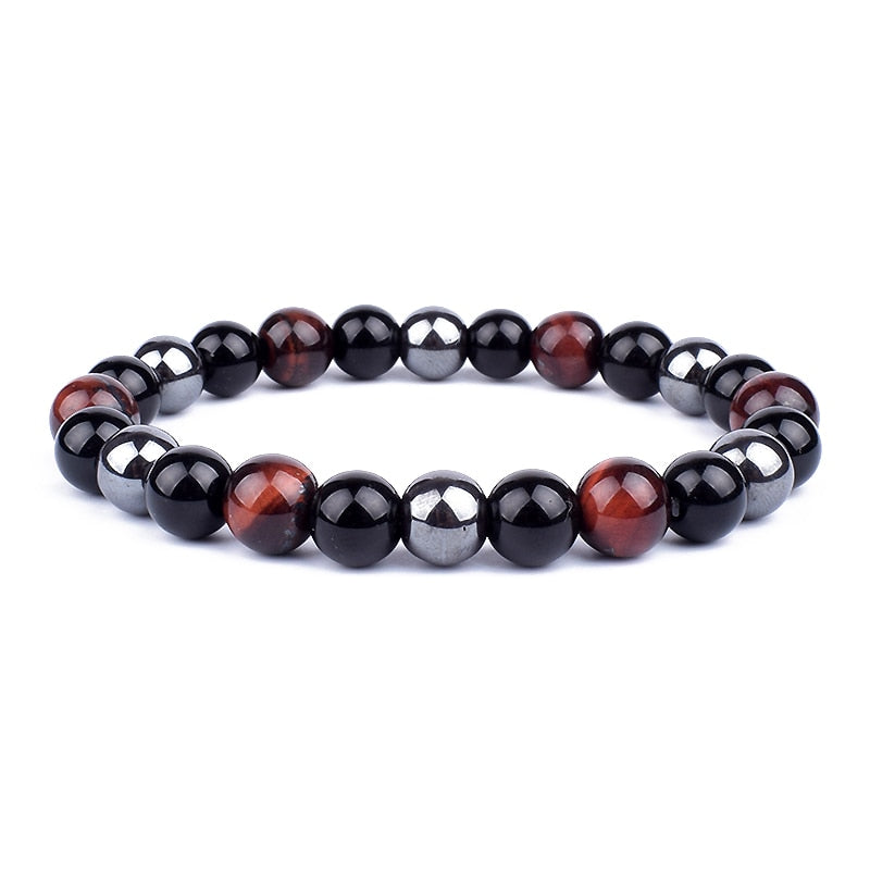 
                  
                    Natural Black Obsidian Hematite Tiger Eye Beads Bracelets Magnetic Health Protection
                  
                