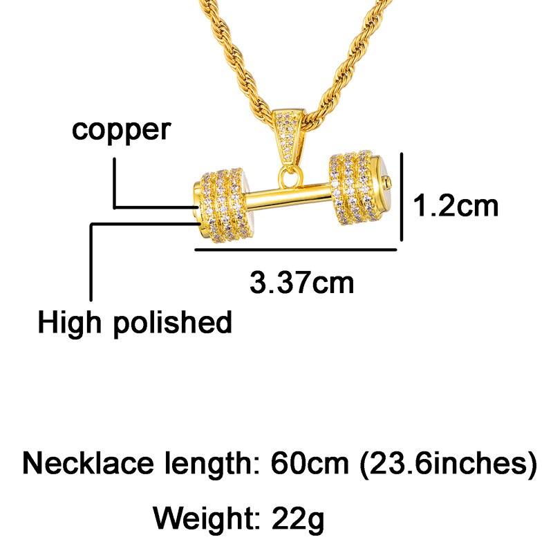 
                  
                    Dumbbell Fitness Pendant Necklace with Rope Chain
                  
                