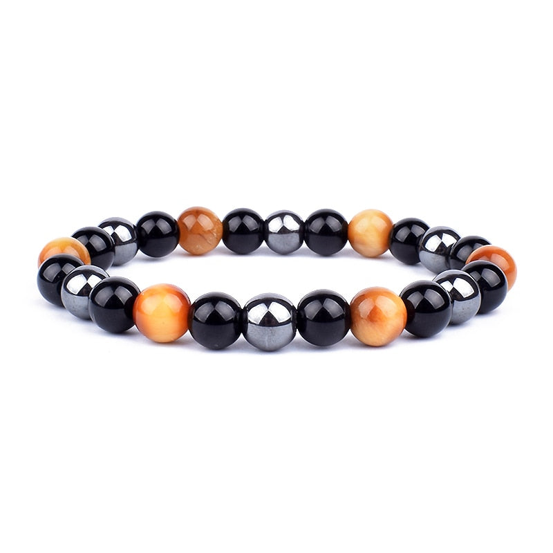 
                  
                    Natural Black Obsidian Hematite Tiger Eye Beads Bracelets Magnetic Health Protection
                  
                