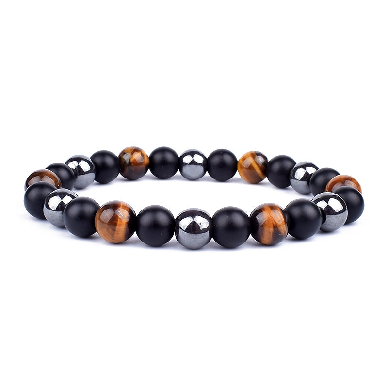 
                  
                    Natural Black Obsidian Hematite Tiger Eye Beads Bracelets Magnetic Health Protection
                  
                