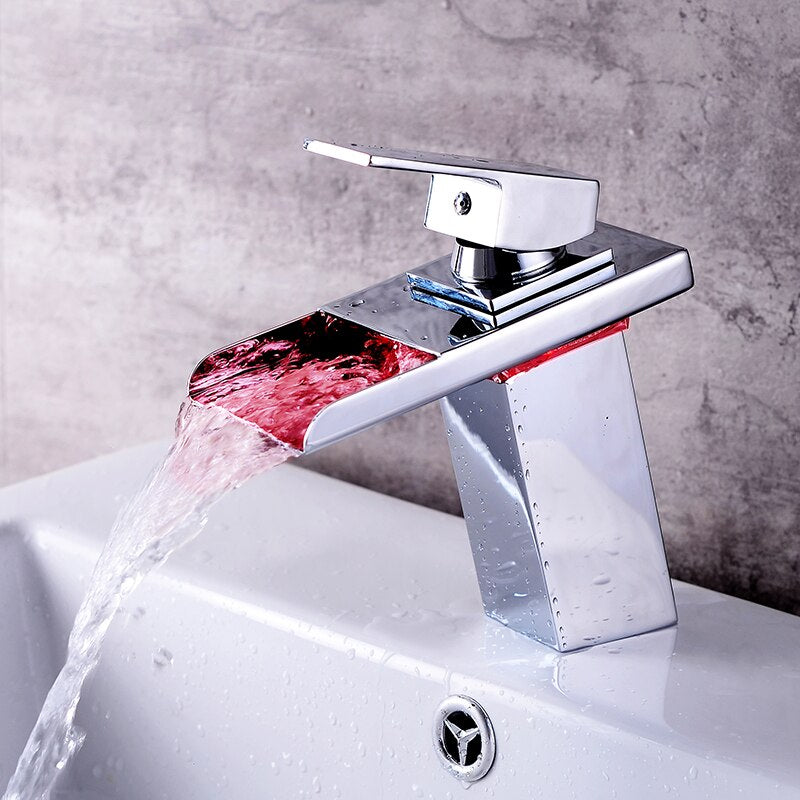 
                  
                    ROVADE LED Basin Faucet Waterfall Bathroom Sink Cold and Hot Mixer
                  
                