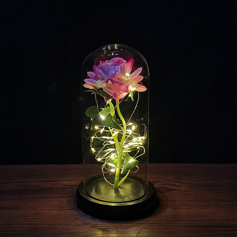 
                  
                    LED Enchanted Rose Eternal Flower with String Lights In Dome for Home Decor
                  
                