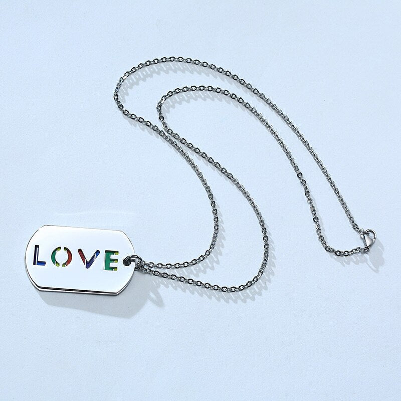 
                  
                    Vnox LOVE Rainbow Necklace Stainless Steel LGBTQ Pendant
                  
                