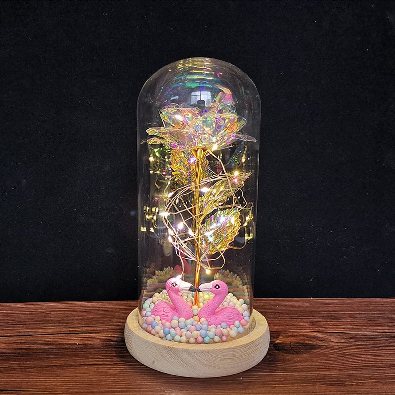 
                  
                    LED Enchanted Rose Eternal Flower with String Lights In Dome for Home Decor
                  
                