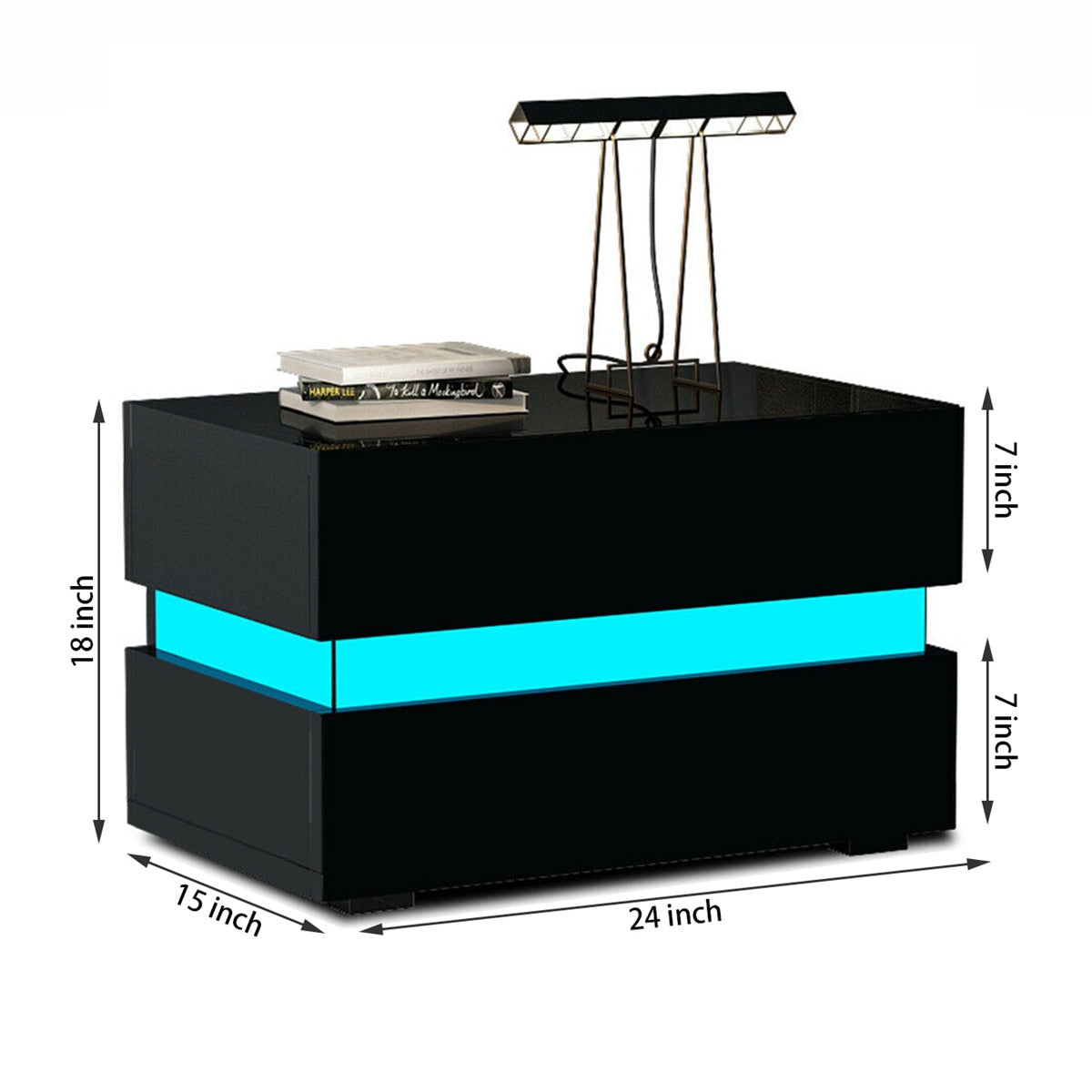 
                  
                    RGB LED Nightstand Coffee End Table Cabinet Storage Bedroom Furniture
                  
                