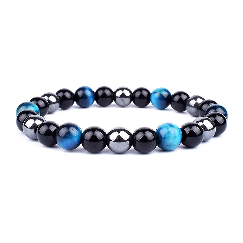 
                  
                    Natural Black Obsidian Hematite Tiger Eye Beads Bracelets Magnetic Health Protection
                  
                