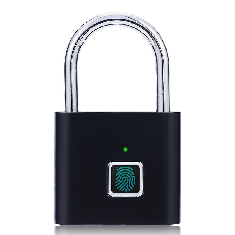 
                  
                    Black USB Rechargeable Door Smart Lock Fingerprint Padlock Quick Unlock High Identify Security Lock
                  
                