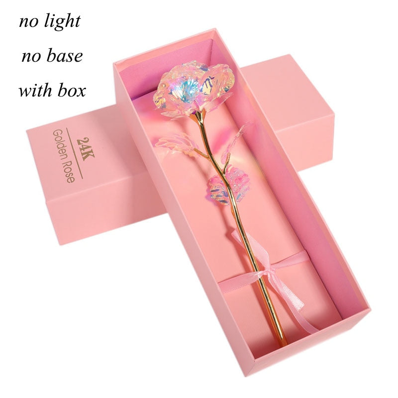 
                  
                    24K Foil Plated Rose Gold Rose Forever Love Multicolor Lighting Rose Flower
                  
                