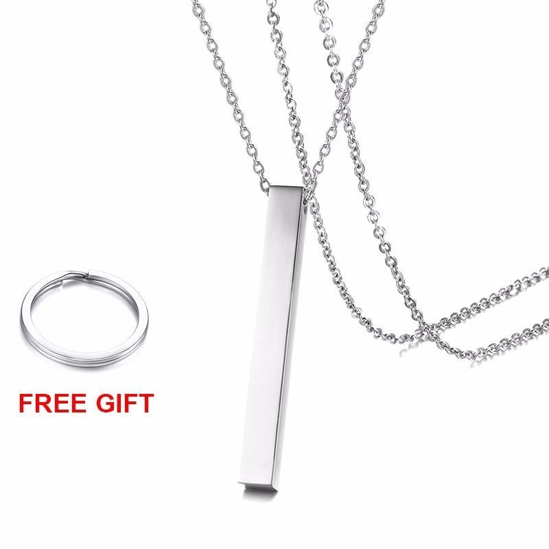 
                  
                    Vnox Personalized Necklace Vertical Bar Cylindrical Stainless Steel Pendant Link Chain
                  
                