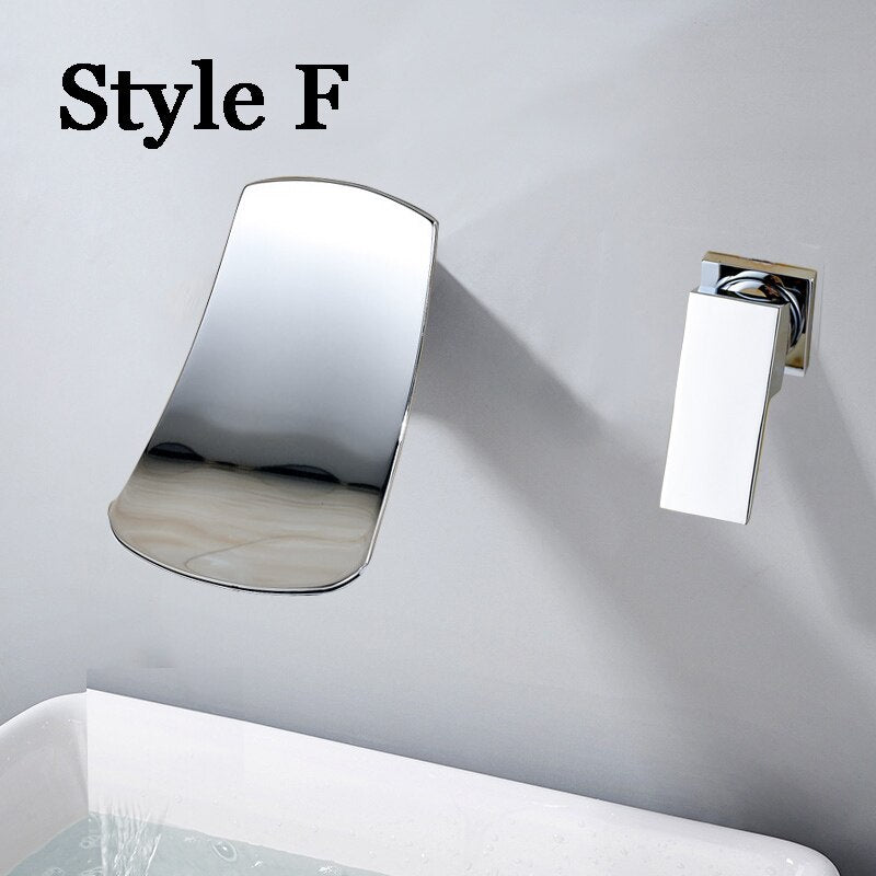 
                  
                    Bathroom Wall Mounted Waterfall Basin Sink Faucets Chrome Polished Mixer Tap Hot and Cold Water
                  
                