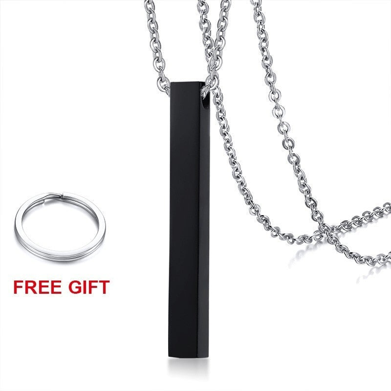 
                  
                    Vnox Personalized Necklace Vertical Bar Cylindrical Stainless Steel Pendant Link Chain
                  
                