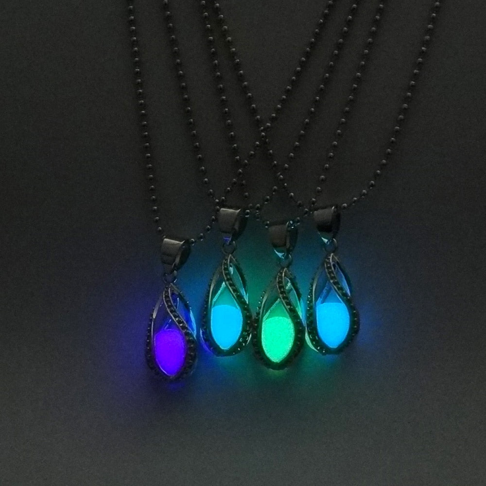 Luminous Glowing Stone Hollow Pendant Necklace