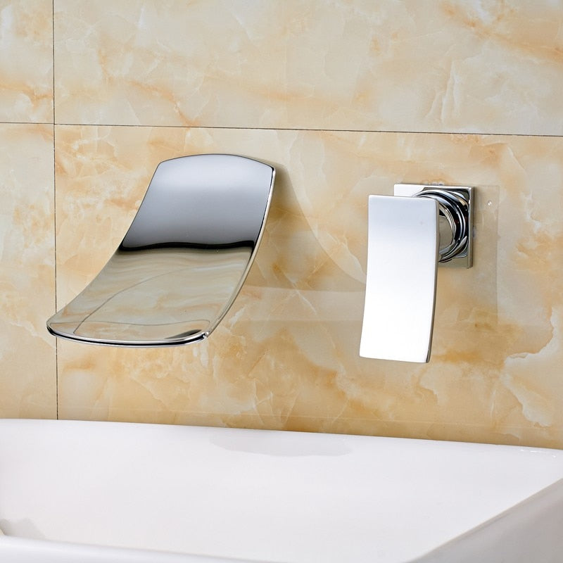 
                  
                    Bathroom Wall Mounted Waterfall Basin Sink Faucets Chrome Polished Mixer Tap Hot and Cold Water
                  
                