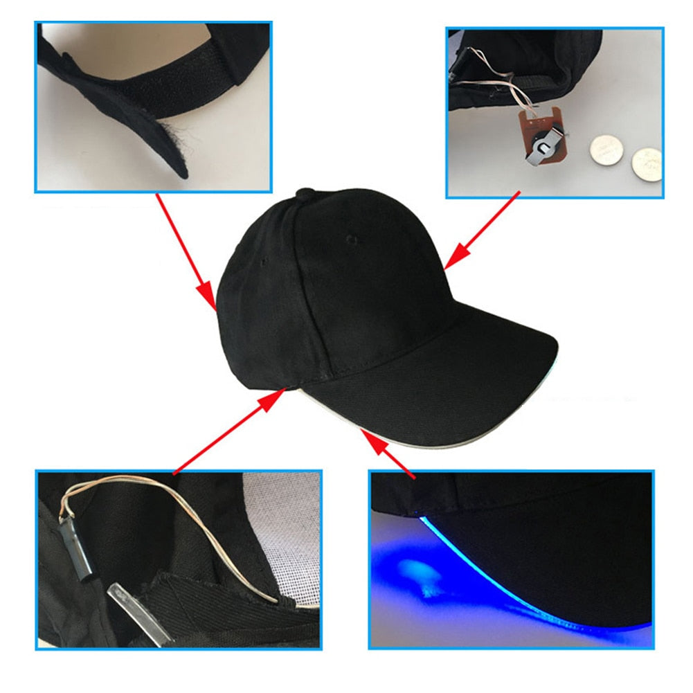 
                  
                    LED Light-Up Baseball Caps Glowing in the Dark Luminous Adjustable Hats
                  
                