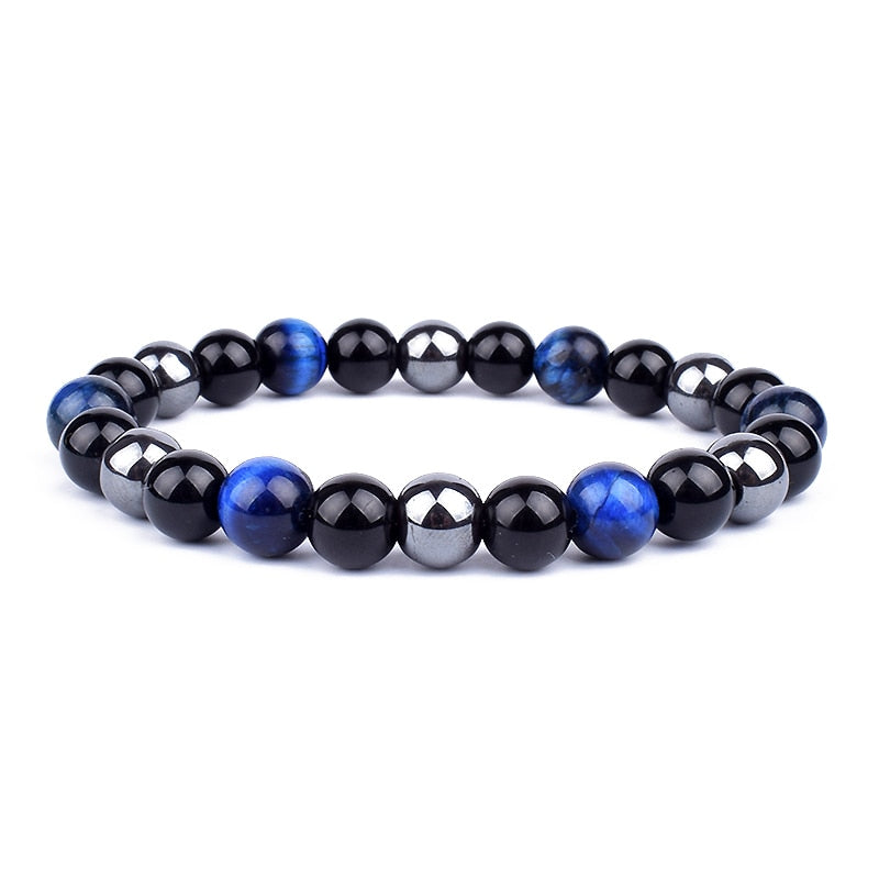 
                  
                    Natural Black Obsidian Hematite Tiger Eye Beads Bracelets Magnetic Health Protection
                  
                