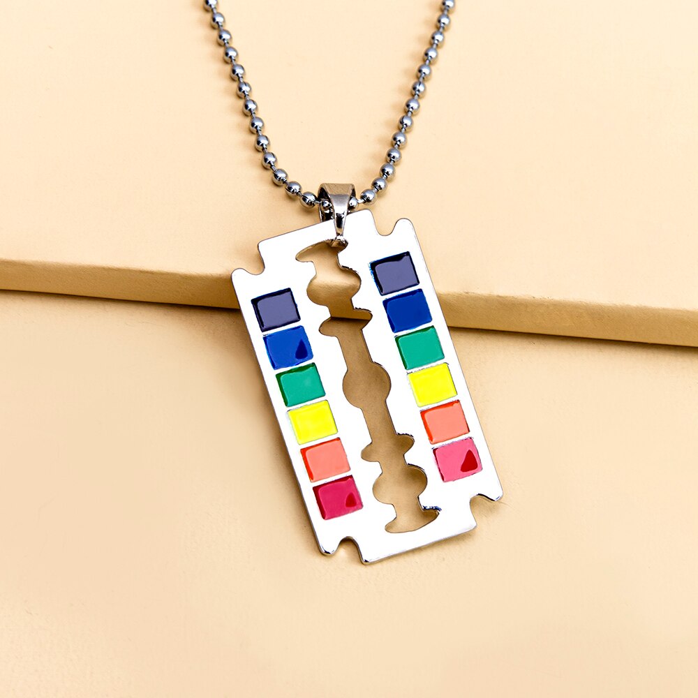 
                  
                    Rainbow Razor Design Pendant Necklace LGBT Necklaces
                  
                