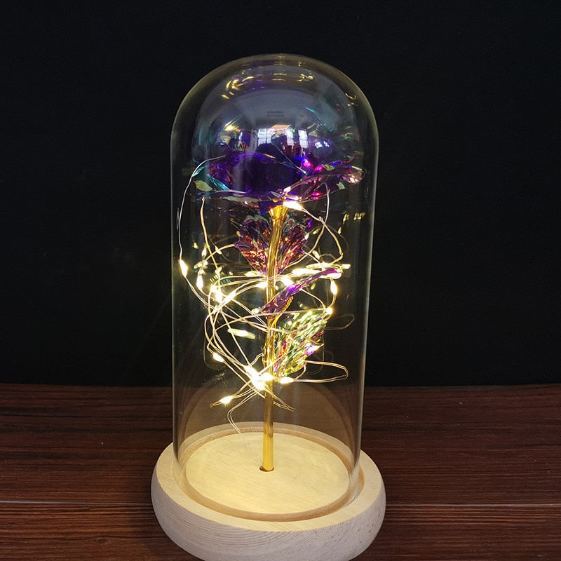 
                  
                    LED Enchanted Rose Eternal Flower with String Lights In Dome for Home Decor
                  
                