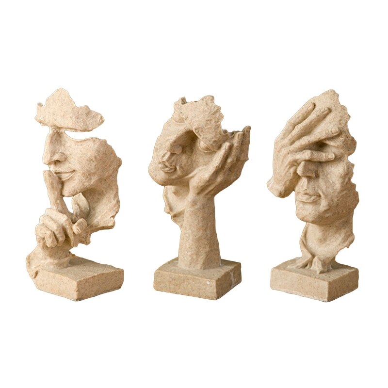 
                  
                    3 Pcs Set Statue Abstract Resin Sculpture Miniature Figurines Face Character Home Decor
                  
                