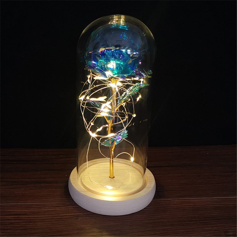 
                  
                    LED Enchanted Rose Eternal Flower with String Lights In Dome for Home Decor
                  
                