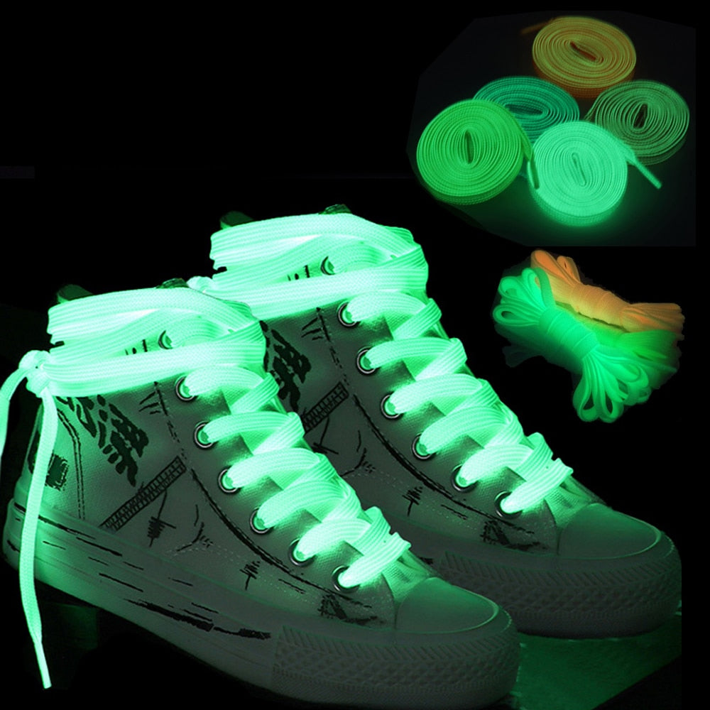 1 Pair Luminous Glow-In-The Dark Reflective Shoelaces