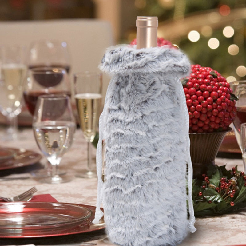 
                  
                    1pc Christmas Wine Champagne Bottle Cover Bag Plush Fabrics Holiday Christmas Decor For Home
                  
                