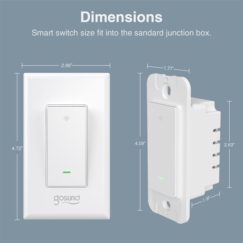 
                  
                    Smart Light Switch ON-OFF In-Wall Single-Pole 15A Compatible with Alexa and Google Home for Voice Control WiFi Smart Switch
                  
                