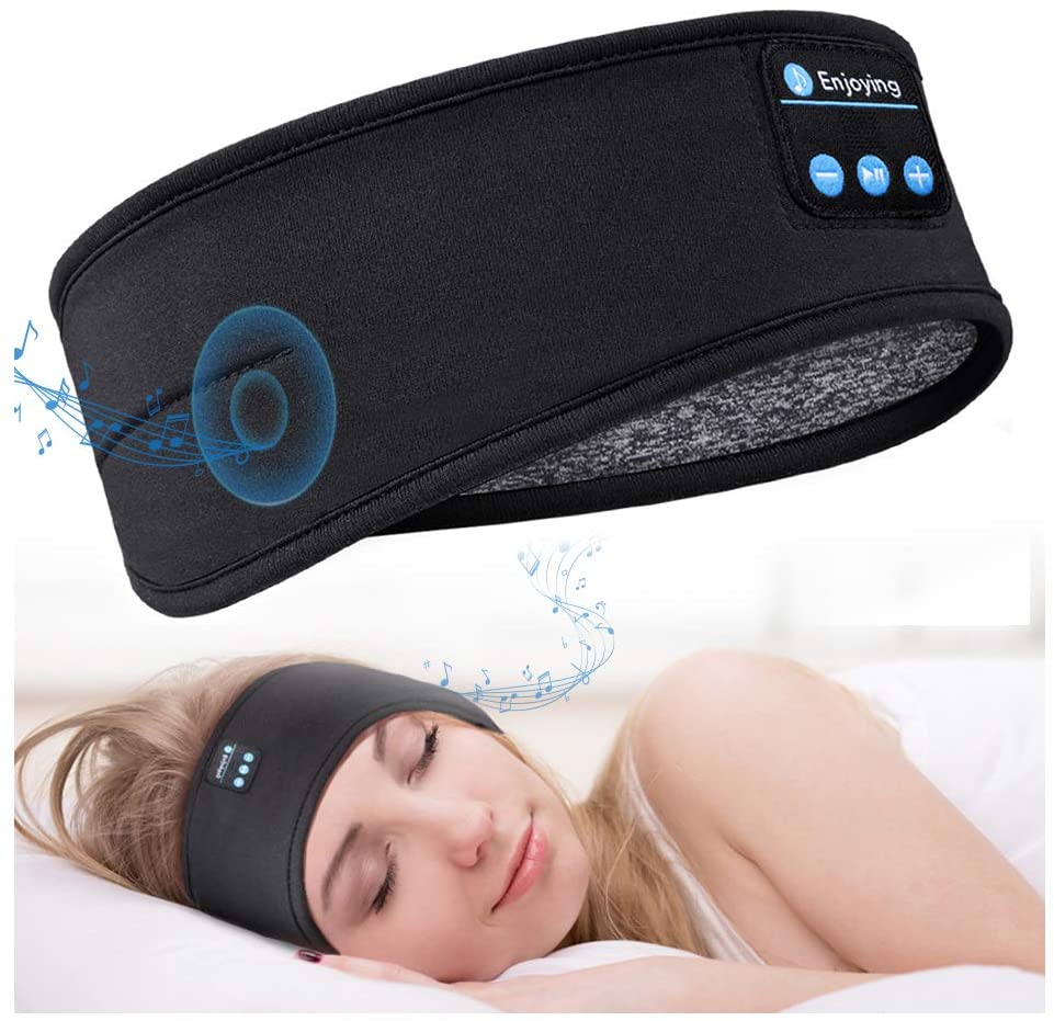 Bluetooth Sleeping Headphones Sports Headband Thin Soft Elastic Comfortable Wireless Music Earphones Eye Mask