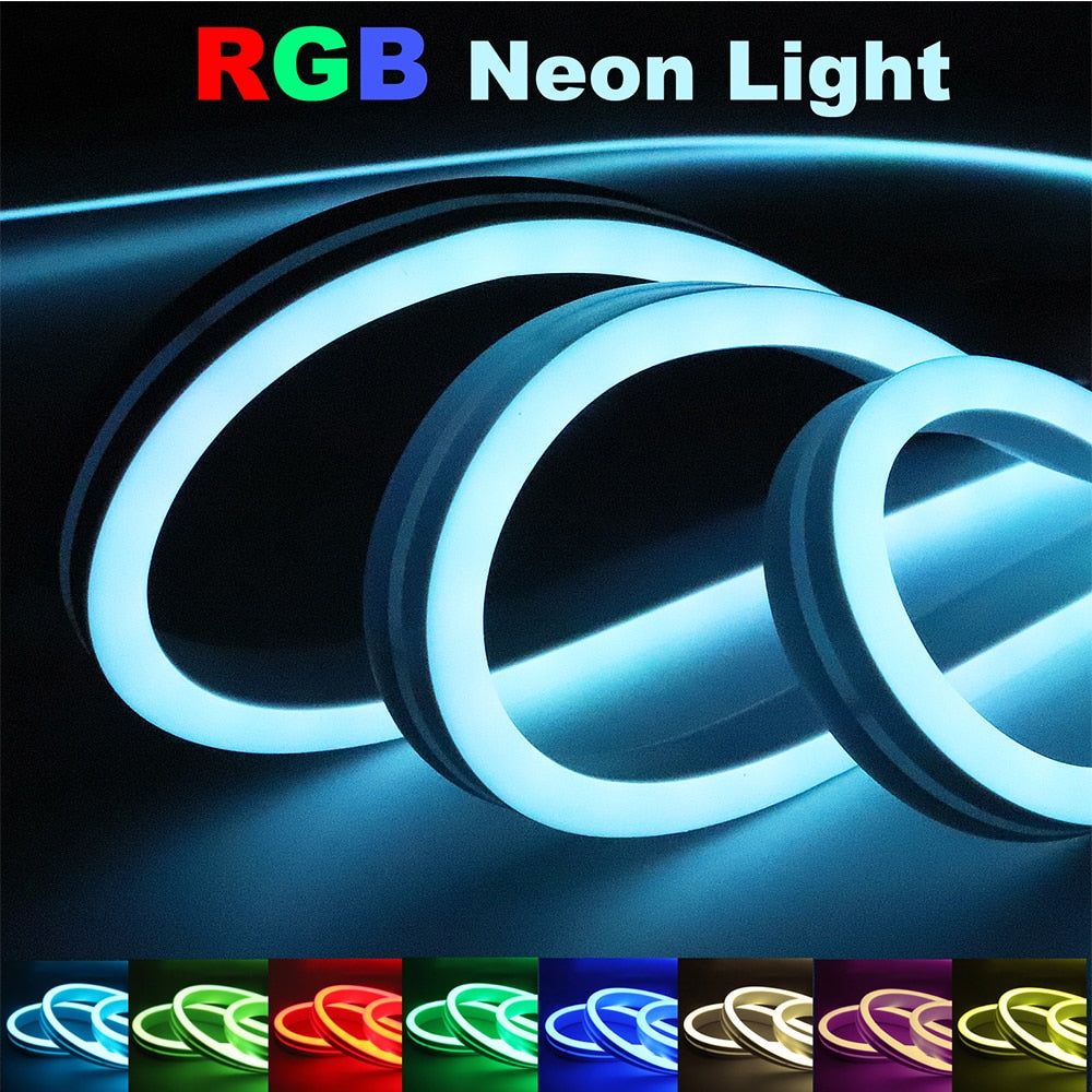 RGB Neon Light LED Strip Flexible Rope Tube Waterproof Holiday Home Decor Lighting